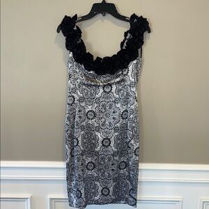 Maggy London Monochrome Floral Mini Dress